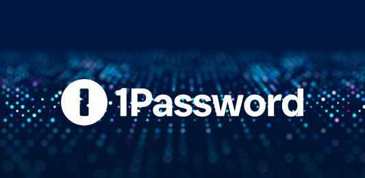 1Password Logo on tech abstract background