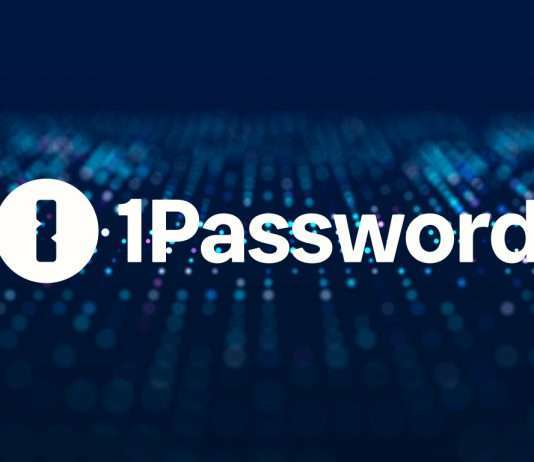 1Password Logo on tech abstract background