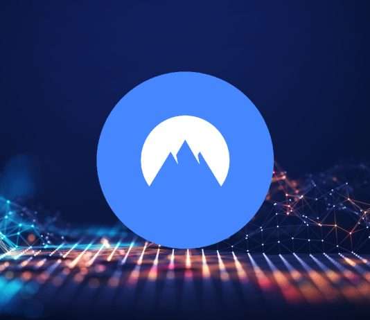 NordVPN logo on tech concept