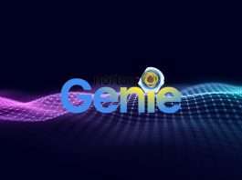 Norton Genie Logo on tech concept background